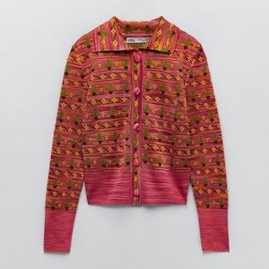 NWT ZARA BUTTON UP SWEATER
